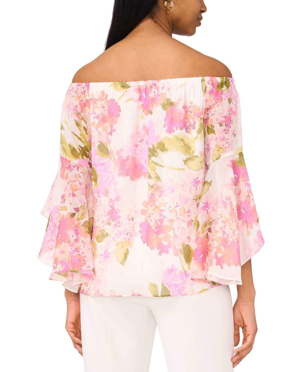 MSK Size PS Pink/white New Blouse LS