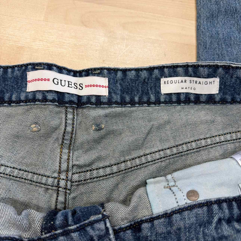 Guess Size 38x32 Blue Denim New Jeans