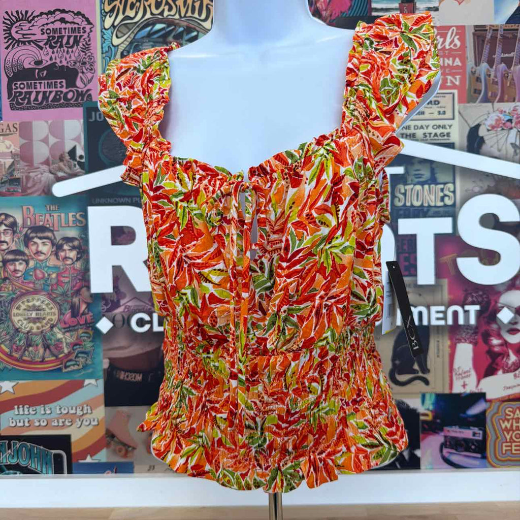BCX Size M Printed Sleeveless Top