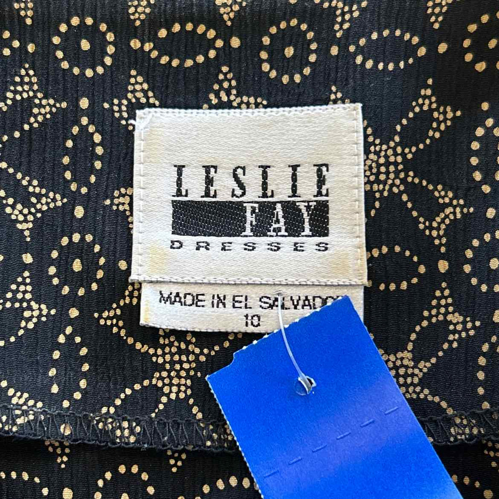 Leslie Fay Size 10 Black Preloved 2 pc Dress Set