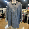 Tommy Hilfiger Size XXL Blue Denim Preloved Blouse SS