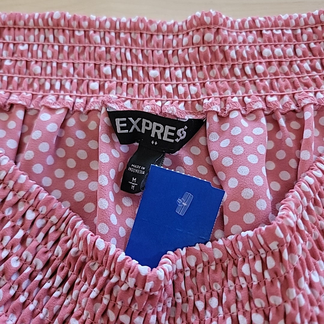 Express Size M pink & white Blouse