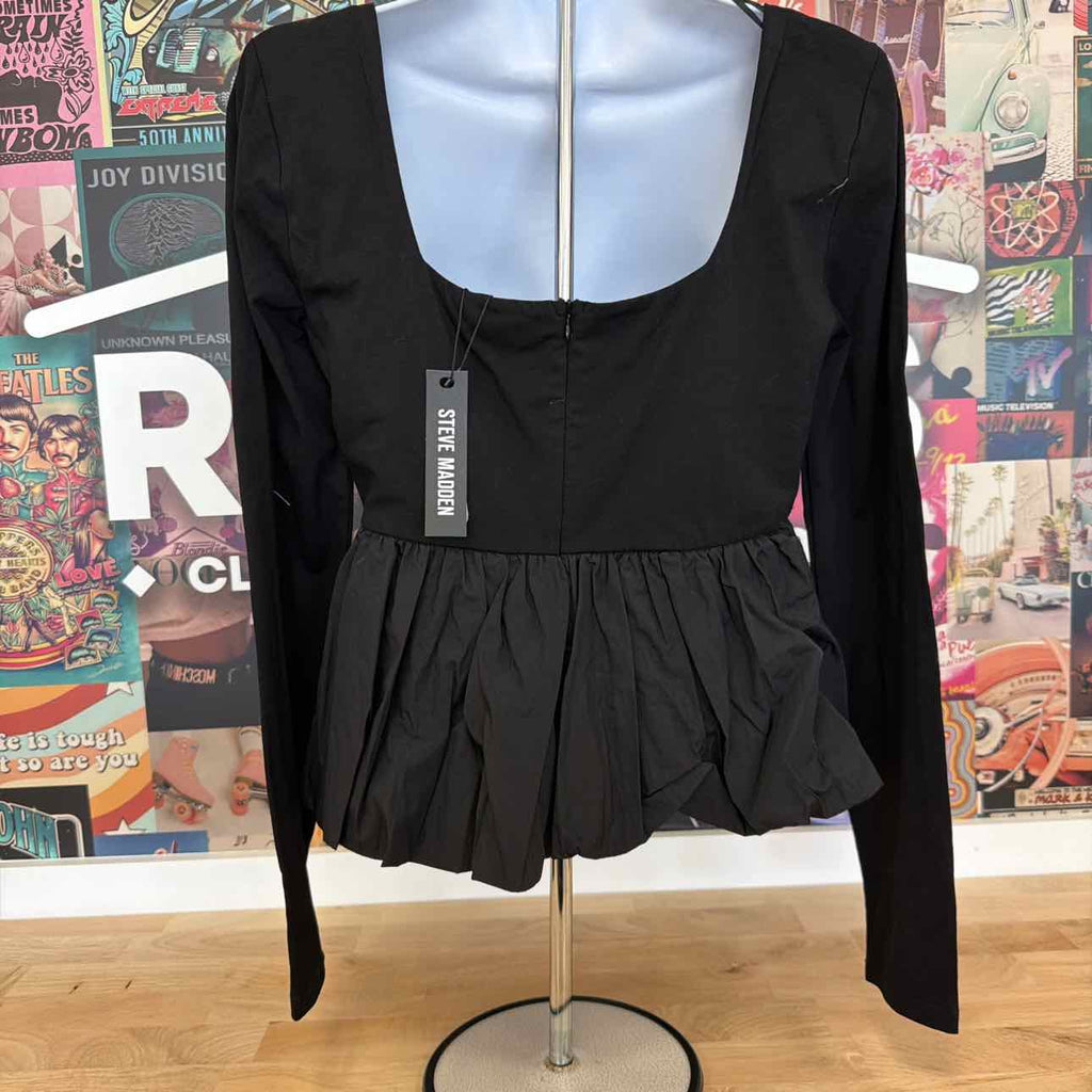 Steve Madden Size M Avielle Top Black