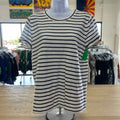 J Crew Size L White Blue Preloved T-Shirt SS