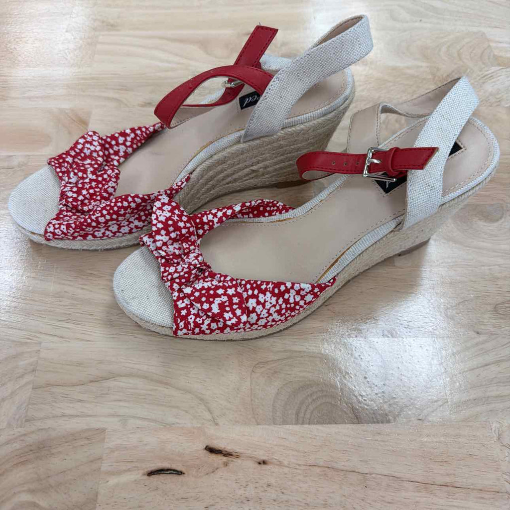 Violet & Red Size 9 Red Preloved Wedges