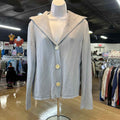 J Jill Size MP Blue Knit Silk/Cotton Preloved Sweater