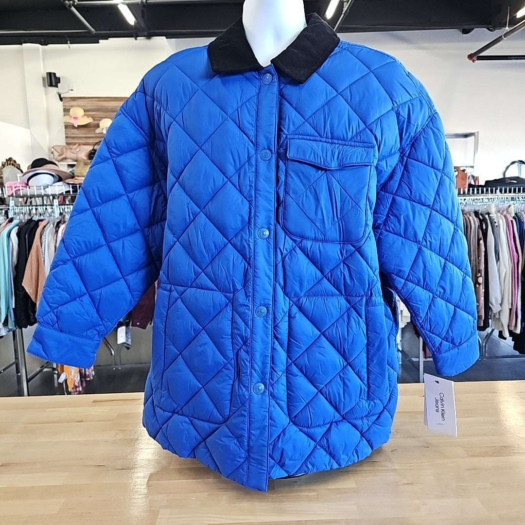 Calvin Klein Size L Blue Black Jacket