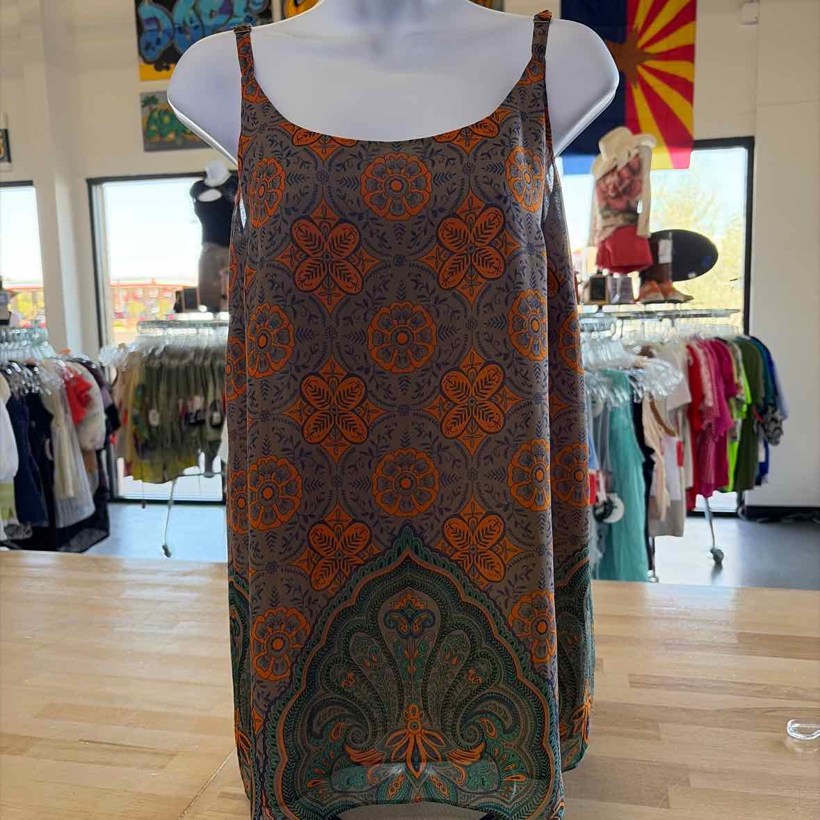 Cabi Size S Gray & Orange Preloved Tank