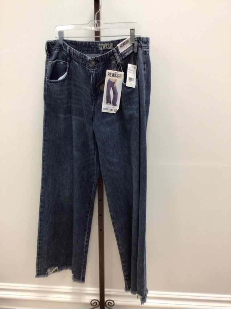 Rewash Size 11 Distressed Low Rise Wide-Leg Jeans - Vintage