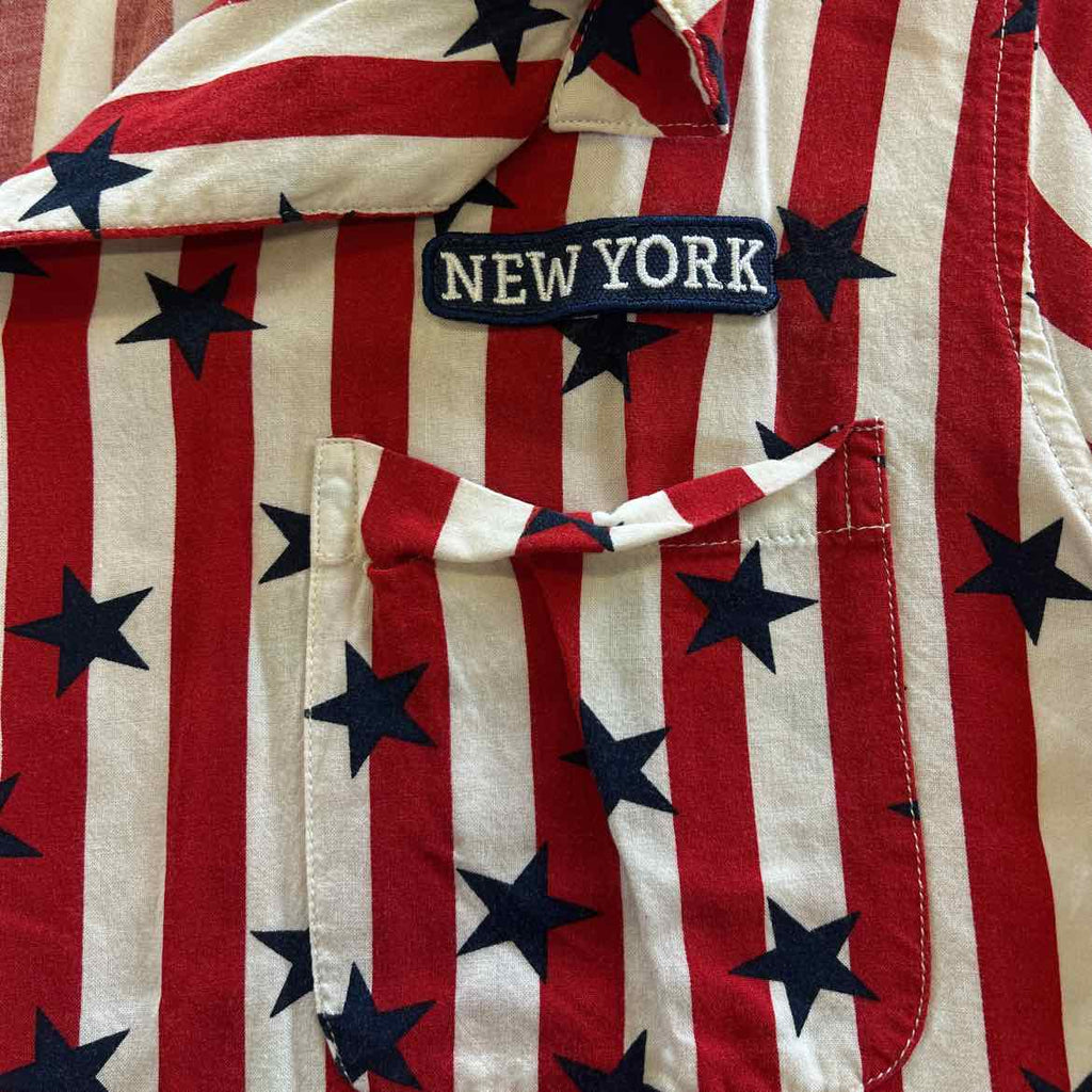 Home Free Size L Red White Blue Preloved MENS Button Down Shirt
