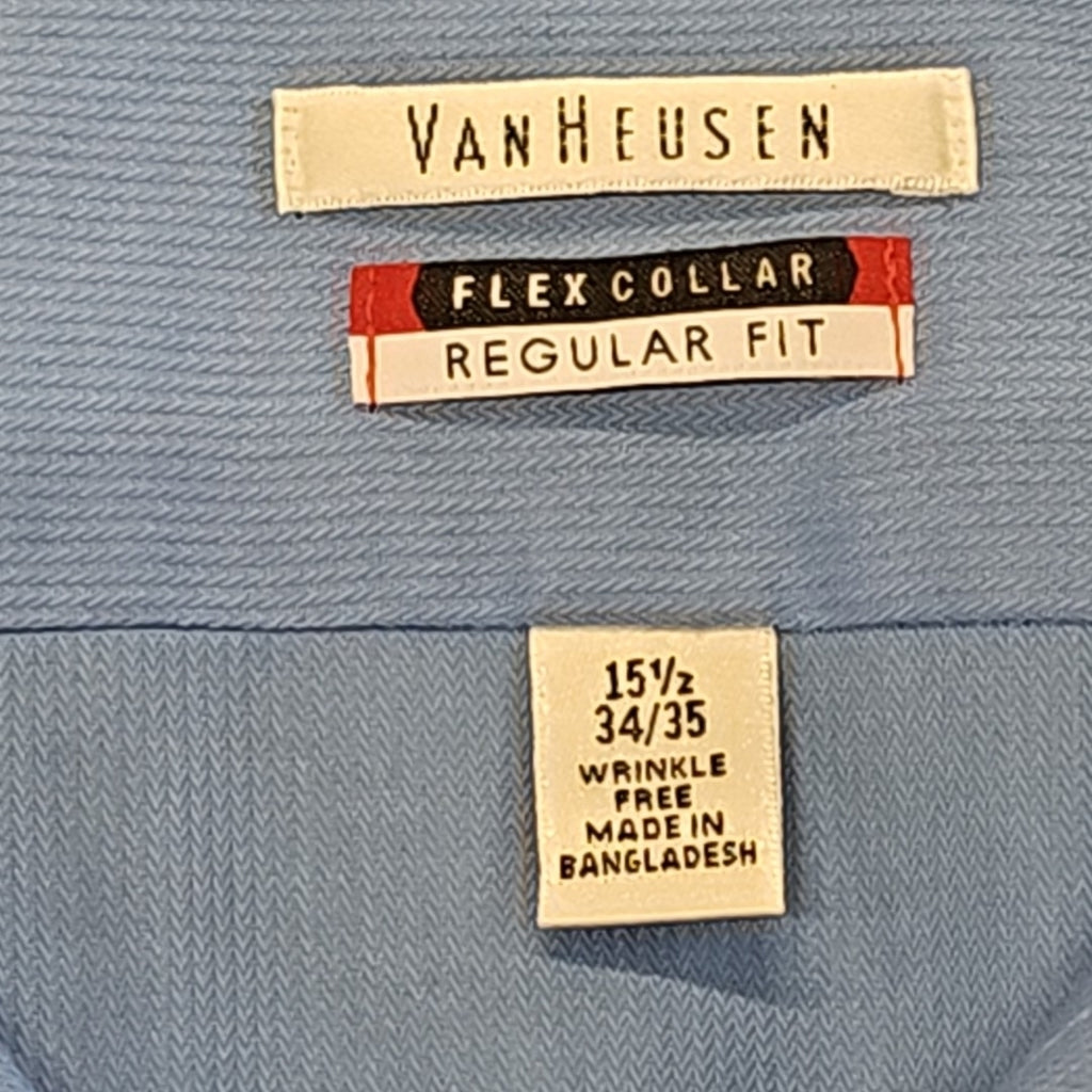 Van Huesen Size 34/35 Blue MENS Button Down Shirt