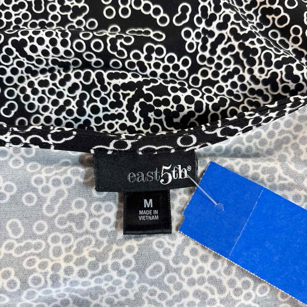 East 5th Size M Black White Blouse LS
