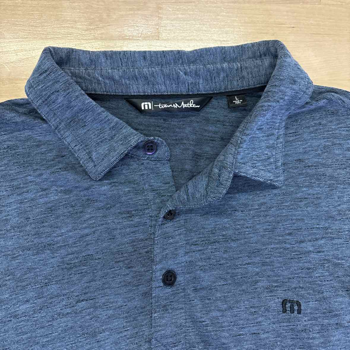 Travis Mathew Size L Blue Preloved MENS Polo