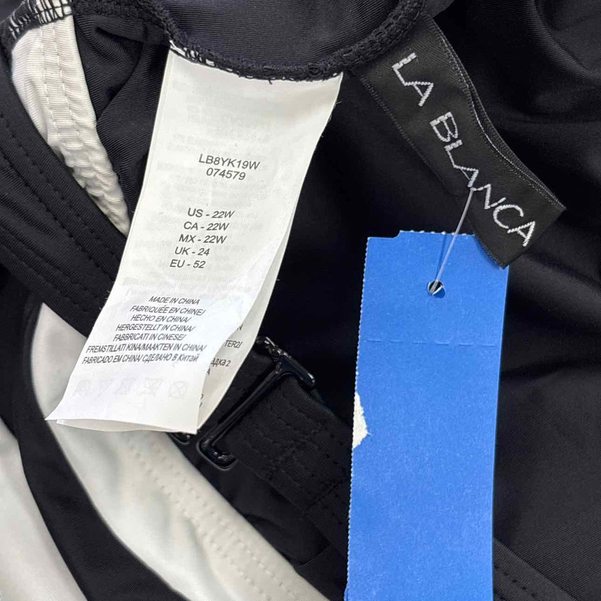 LaBlanca Size 22 Black Cream Swimsuit