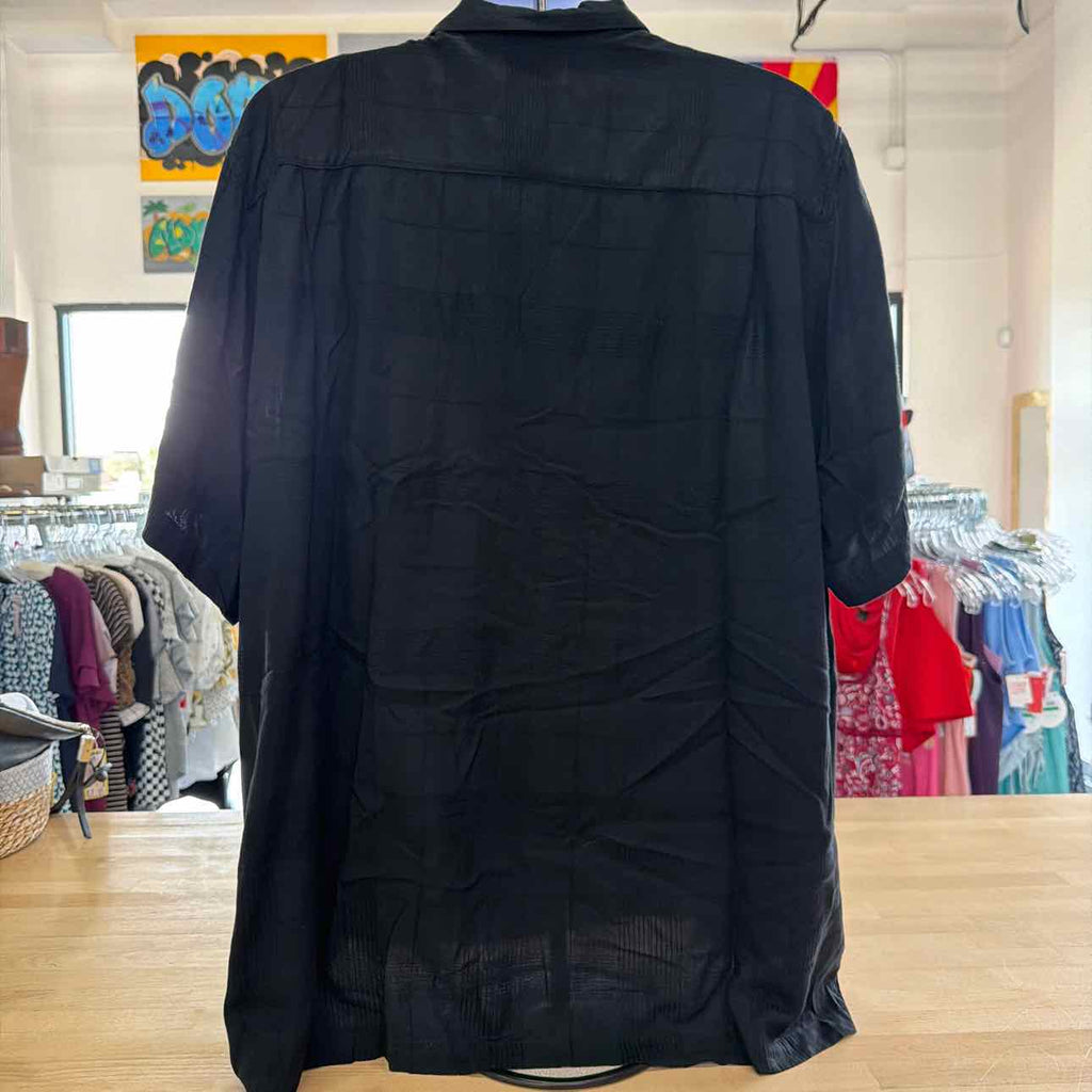 Caribbean Size XXL Black Preloved MENS Short Sleeve Shirt