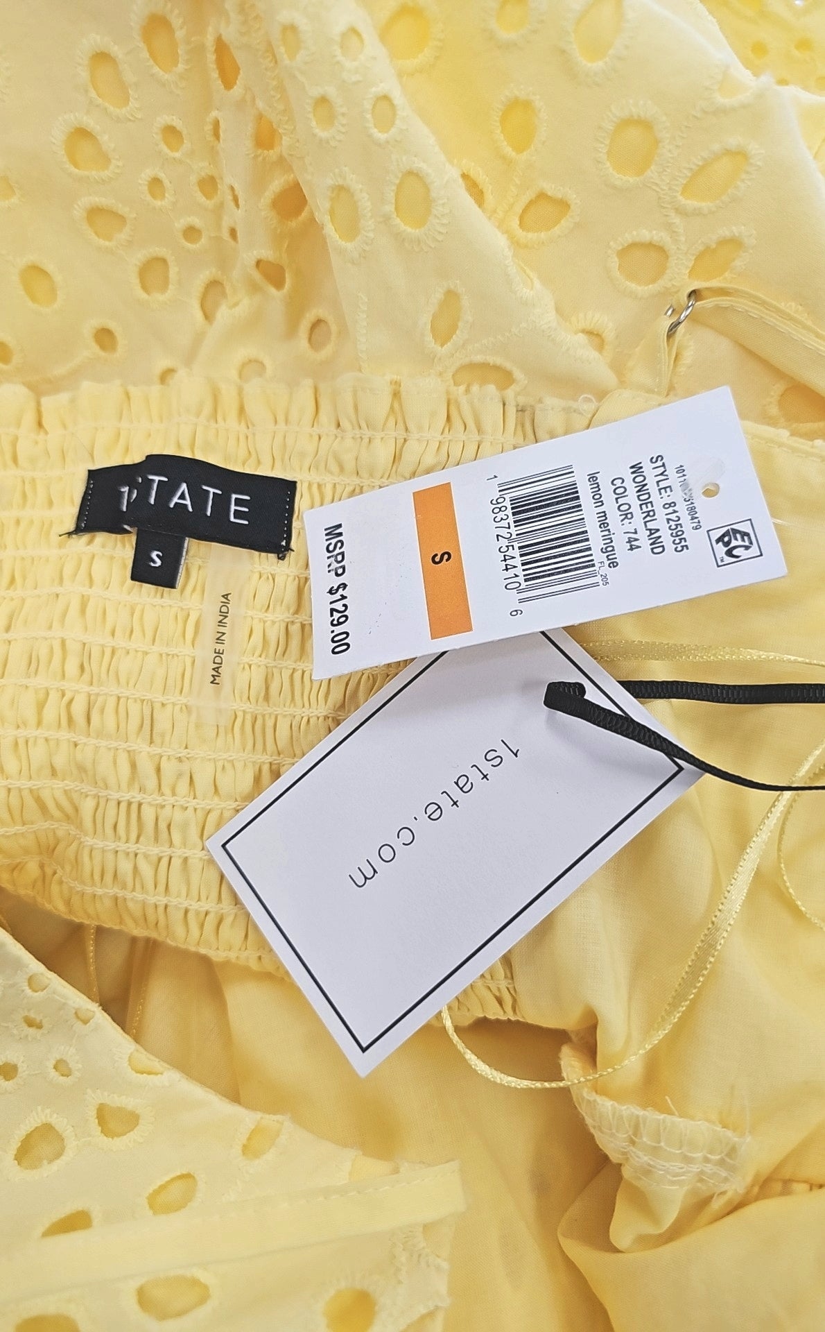 1. State Size S Yellow New Dress