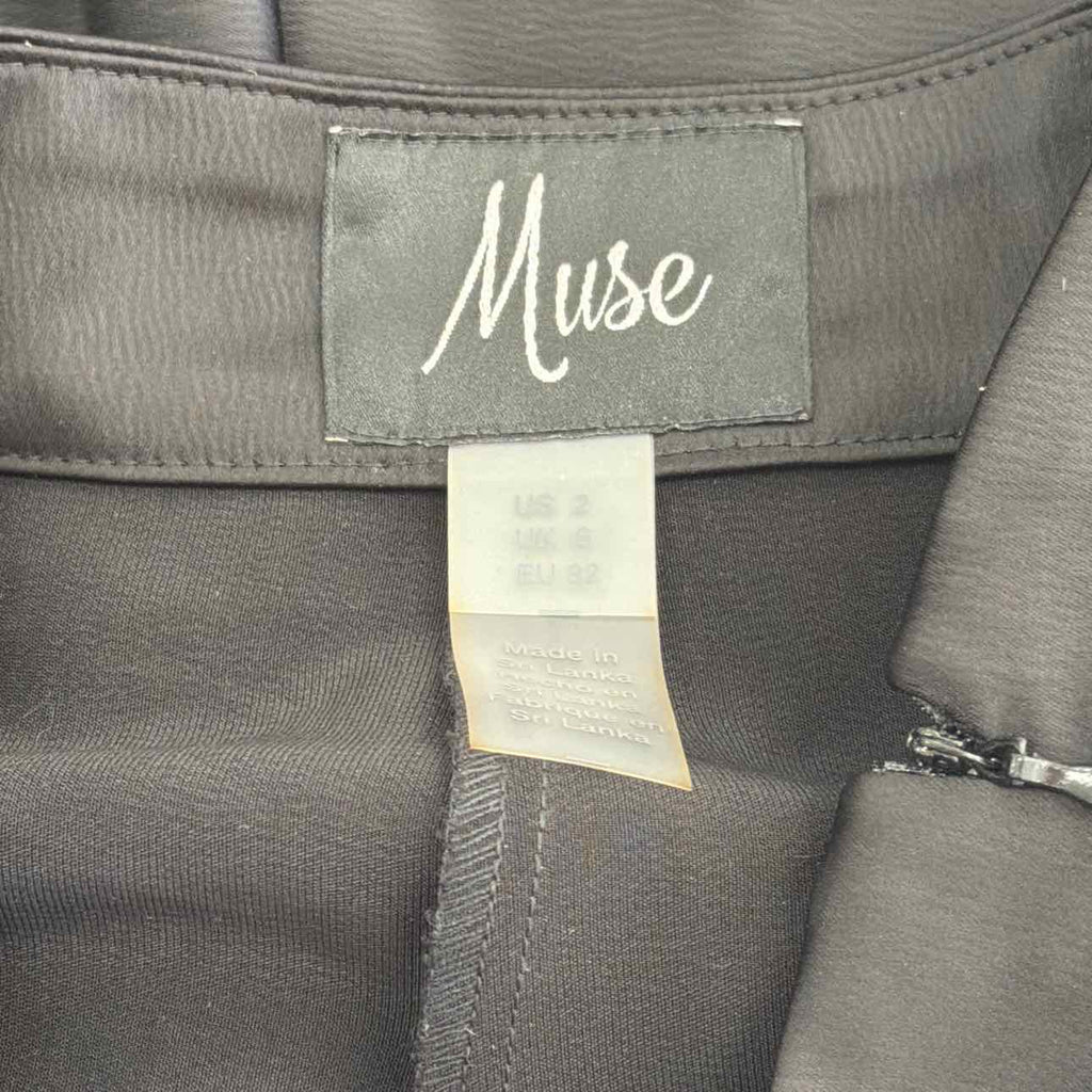 Muse Women's Satin High Rise Pleated Wide-Leg Pants - Black