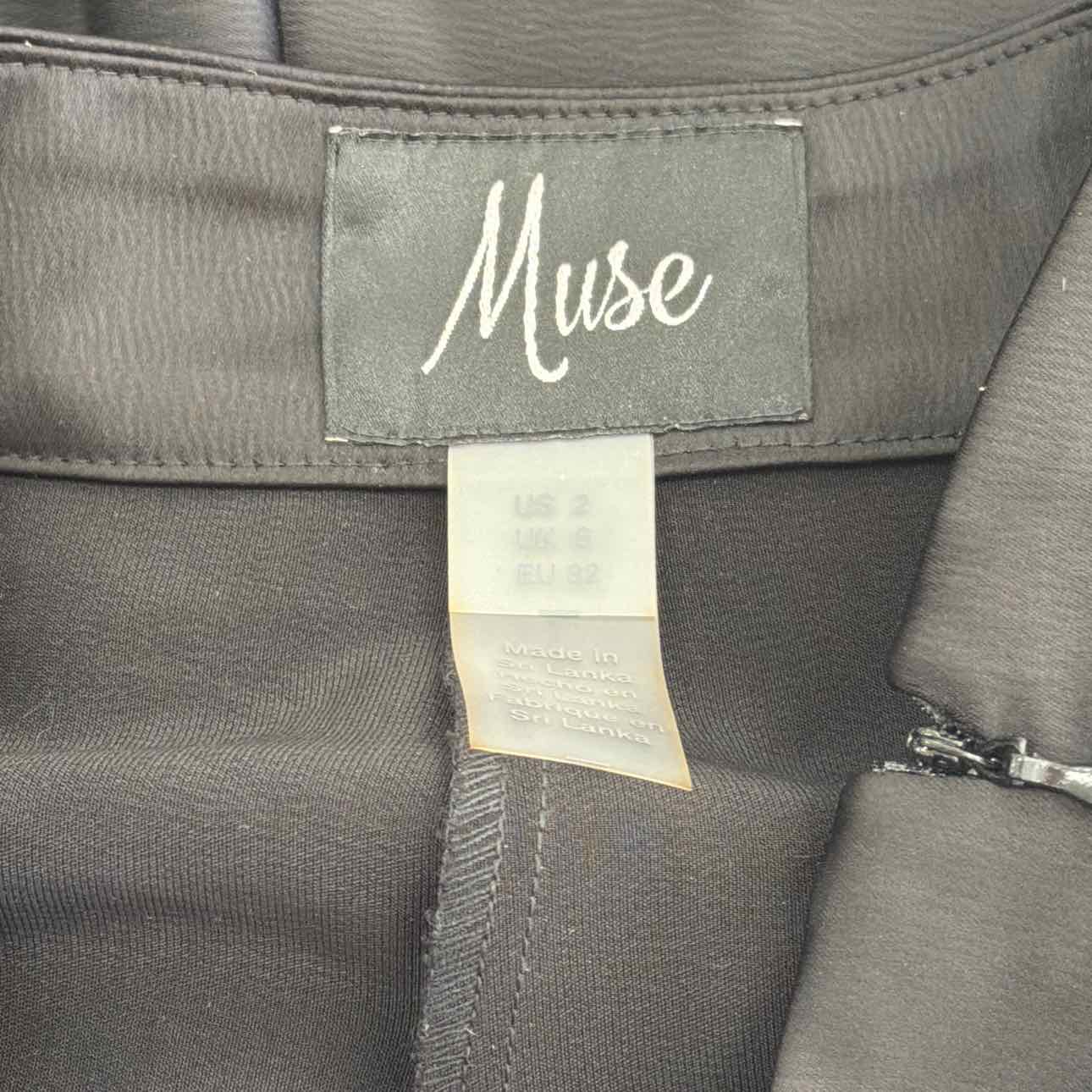 Muse Women's Satin High Rise Pleated Wide-Leg Pants - Black