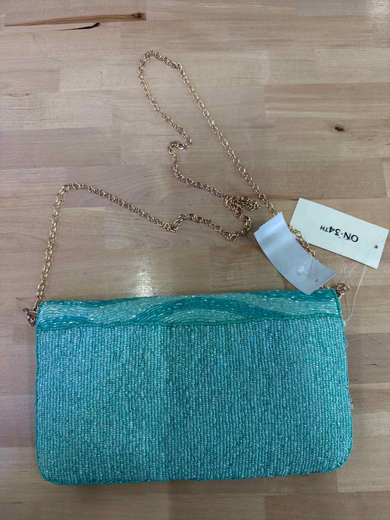 On 34th Blue Beaded Crossbody