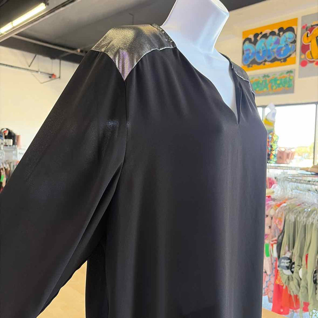 Chico's Size 3 Black Preloved Blouse LS