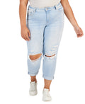 Celebrity pink Size 20 Trendy Plus Size Distressed Girlfriend Jeans - Sink Hole