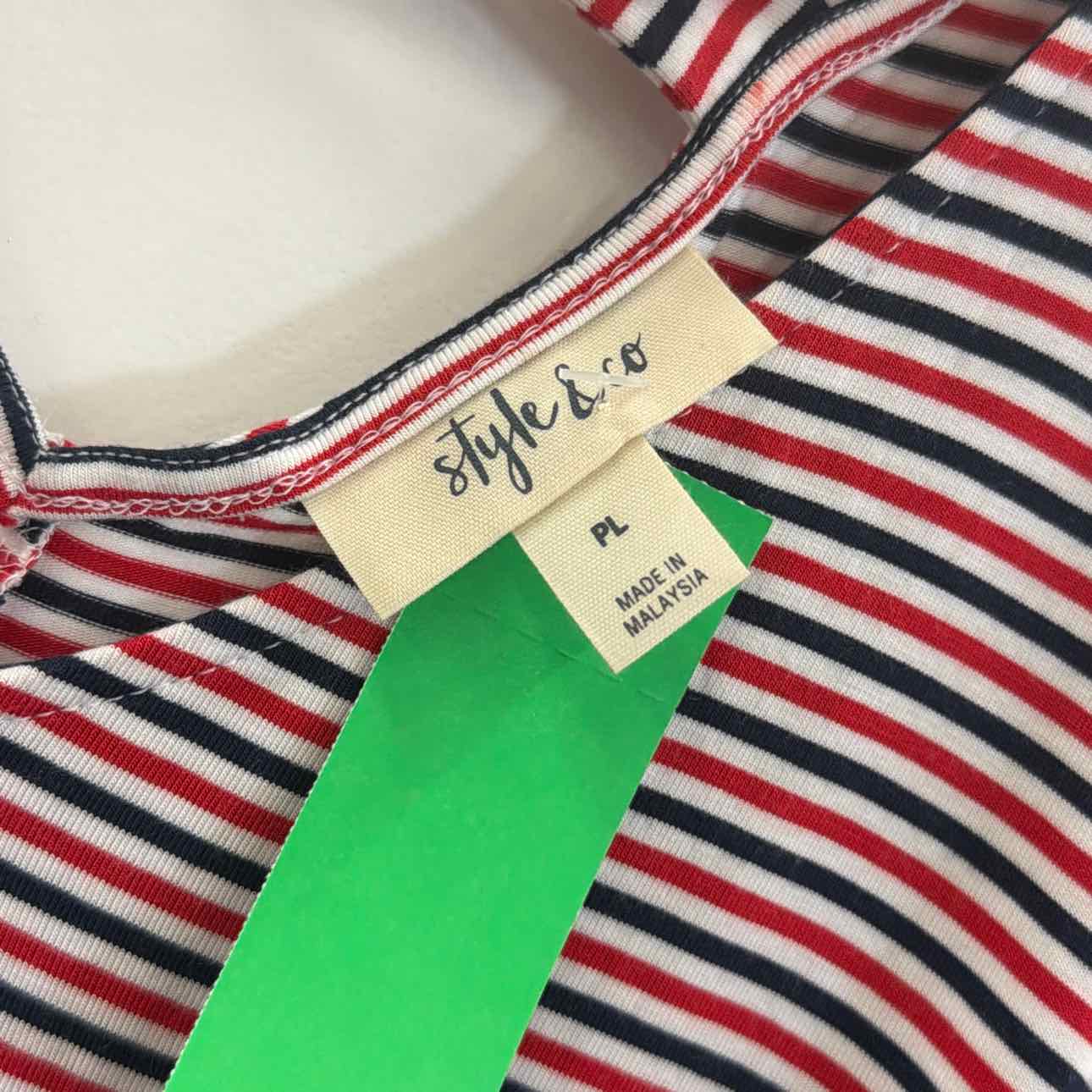 Style & Co. Size PL Red White Blue Preloved Dress
