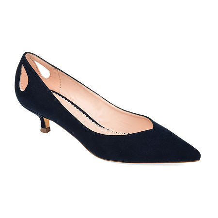 Journee Shoe Size 9 Navy Goldie Kitten Heel