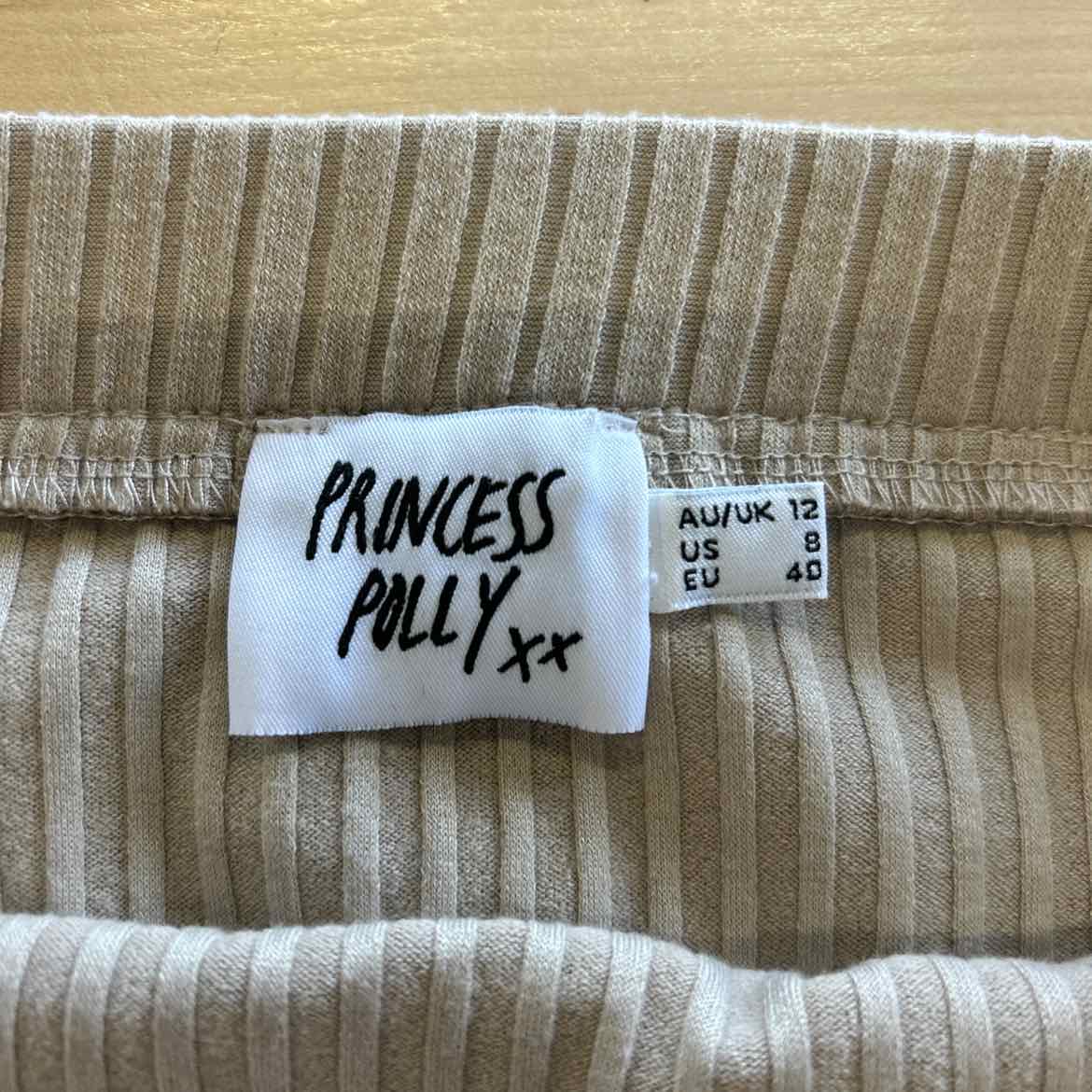 Princess Polly Size 8 Beige Skirt
