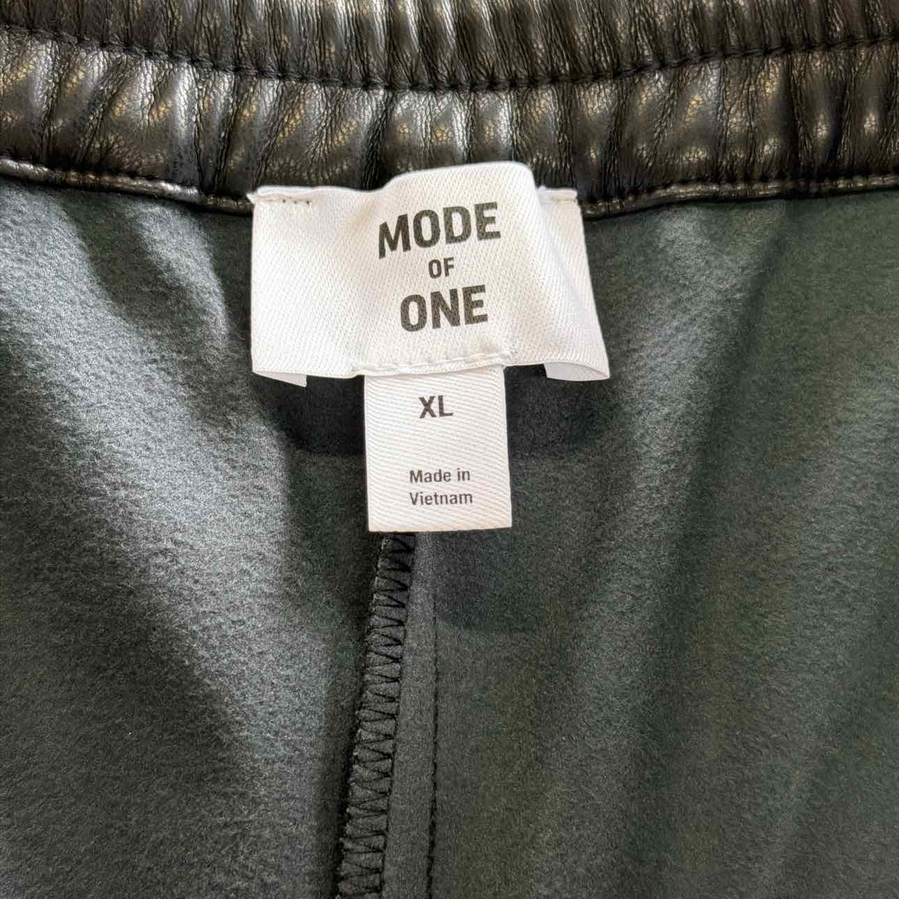 Mode of One Men's Relaxed-Fit Faux-Leather Pull-on Pants - Deep Black