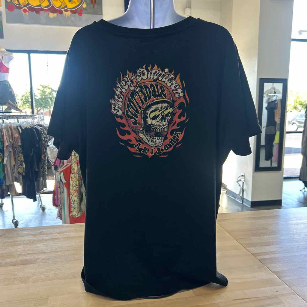 Harley Davidson Size 2XL Black Preloved T-Shirt SS