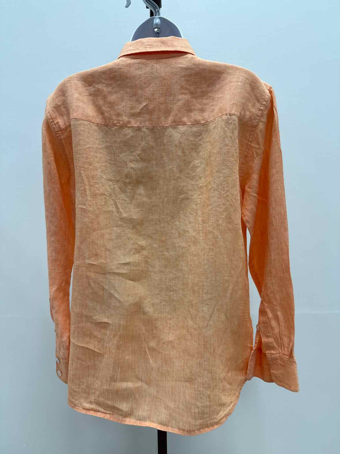 Tommy Bahama Size XS Orange Linen Preloved Button Down LS