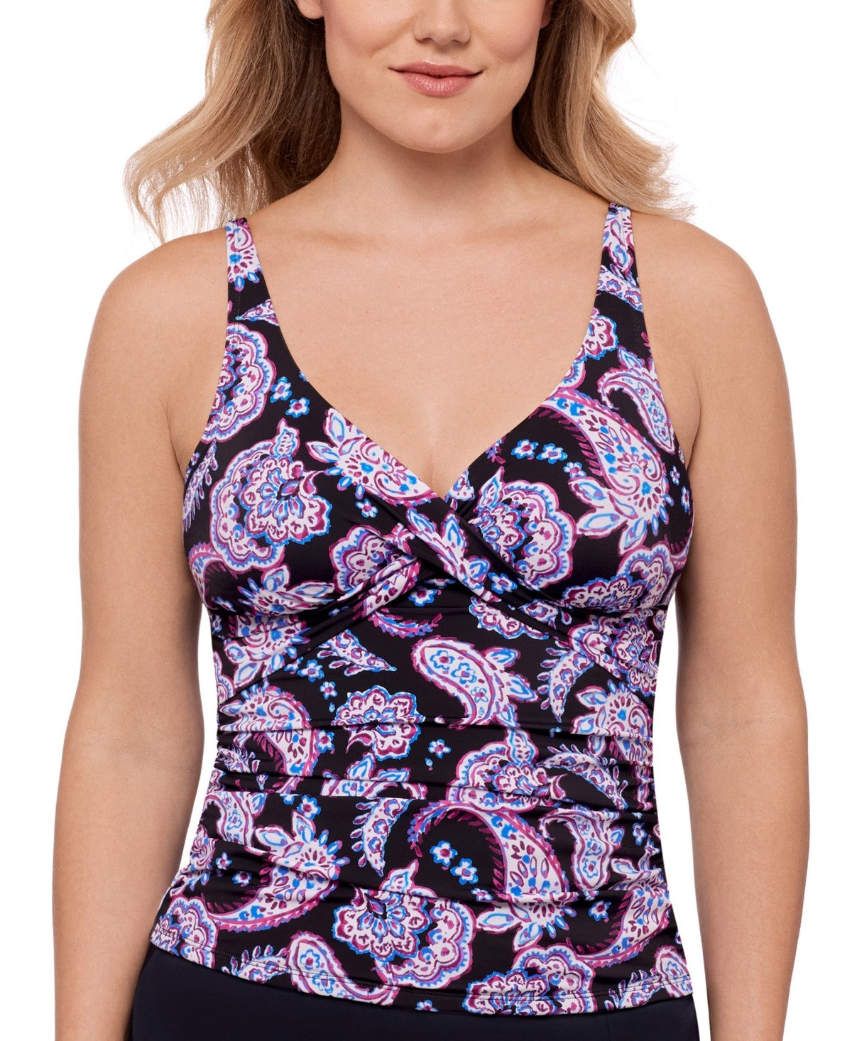 Swim Solutions Size 8 Black Print New Swimsuit Bottom/Top