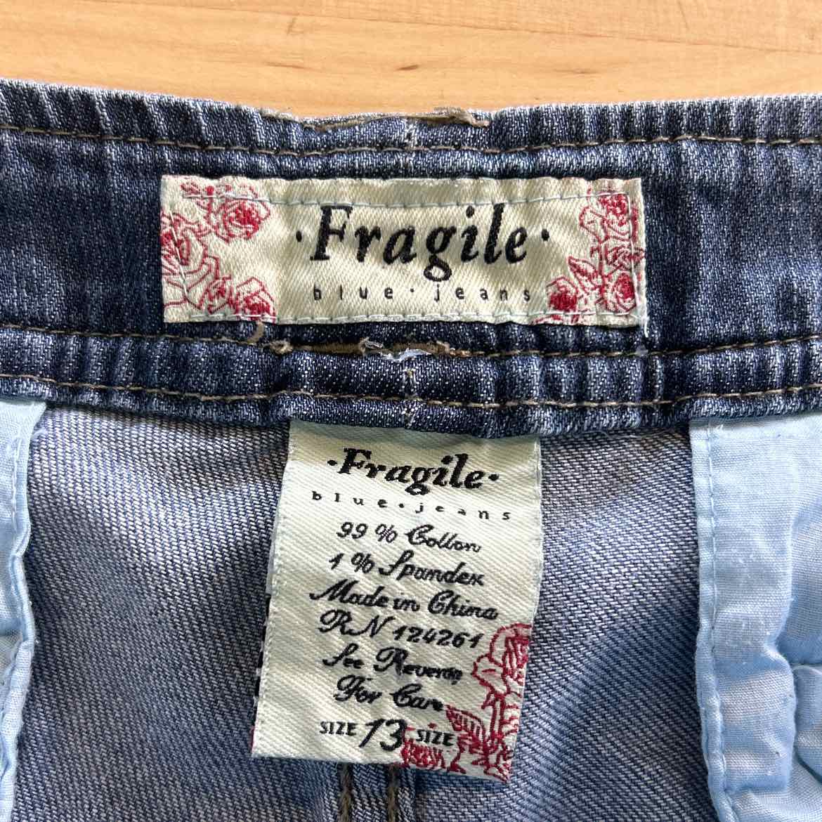 Fragile Women Size 13 Blue Denim Preloved Shorts