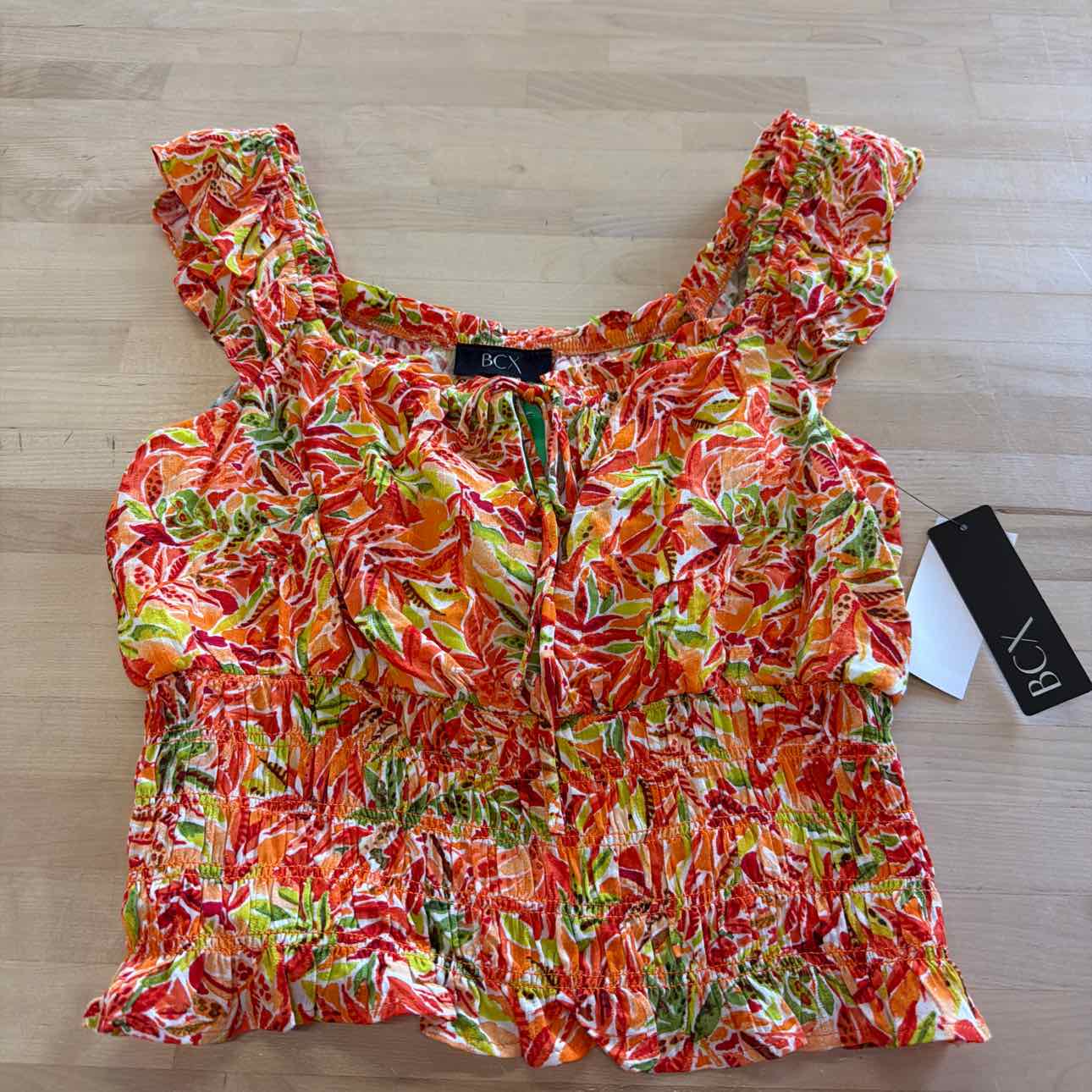 BCX Size L Red Orange Sleeveless NWT