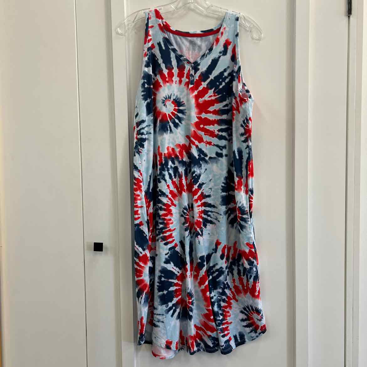 secret treasures Size L Blue & Aqua Print Preloved Dress