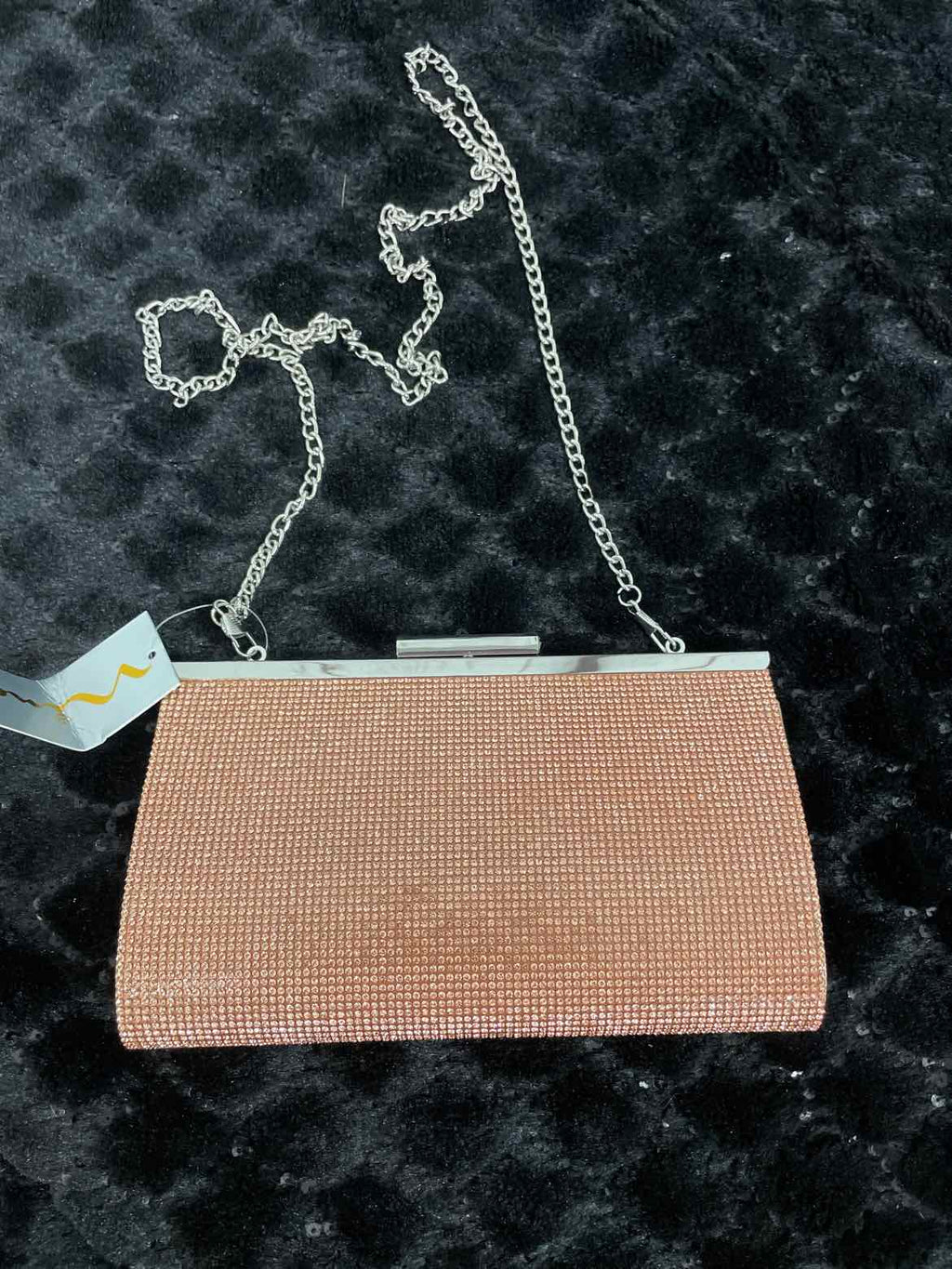 Nina Womens Crystal Frame Clutch Rose Gold