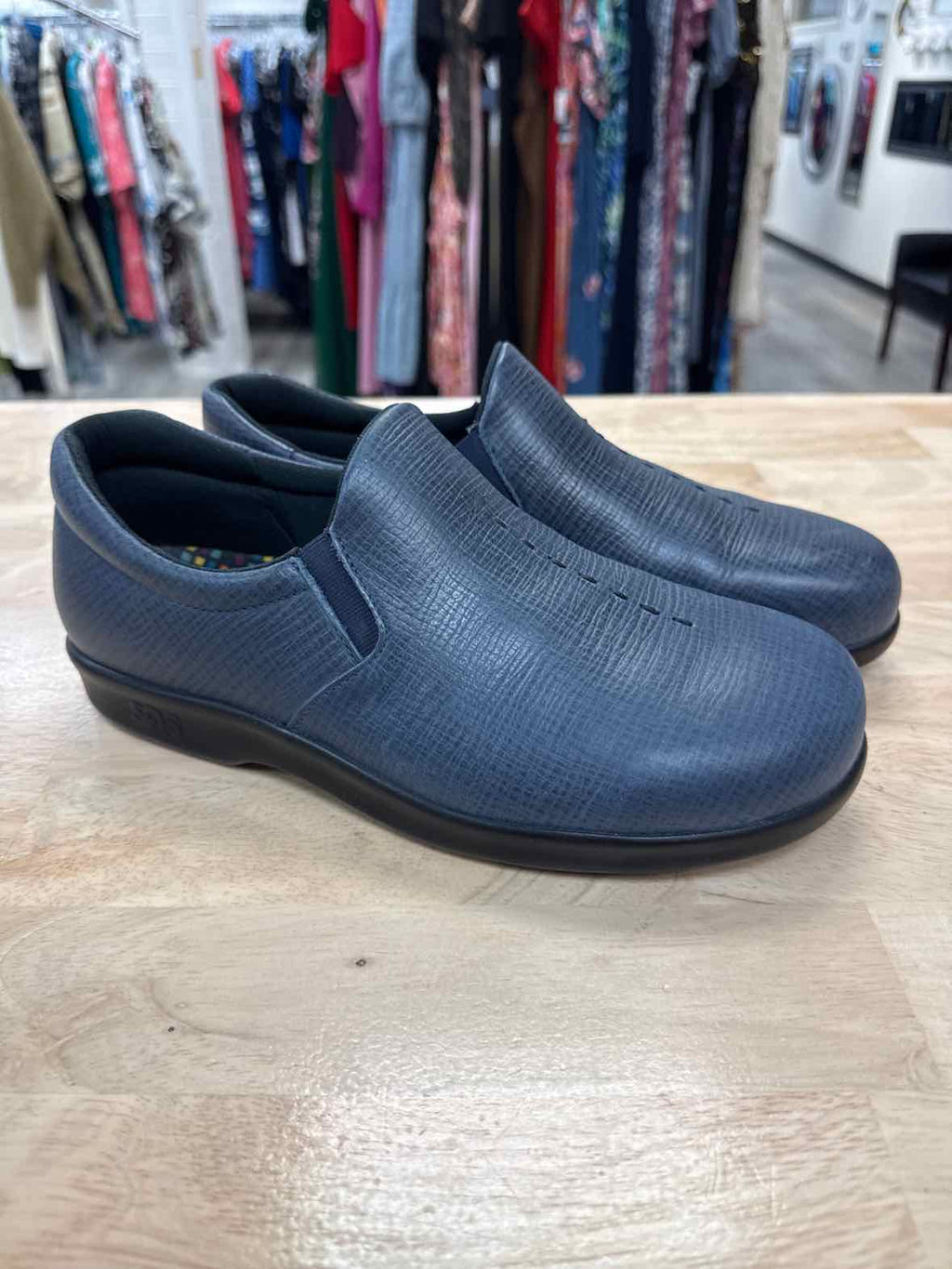SAS Viva Size 8.5 WW Blue Leather NWOT Slip On