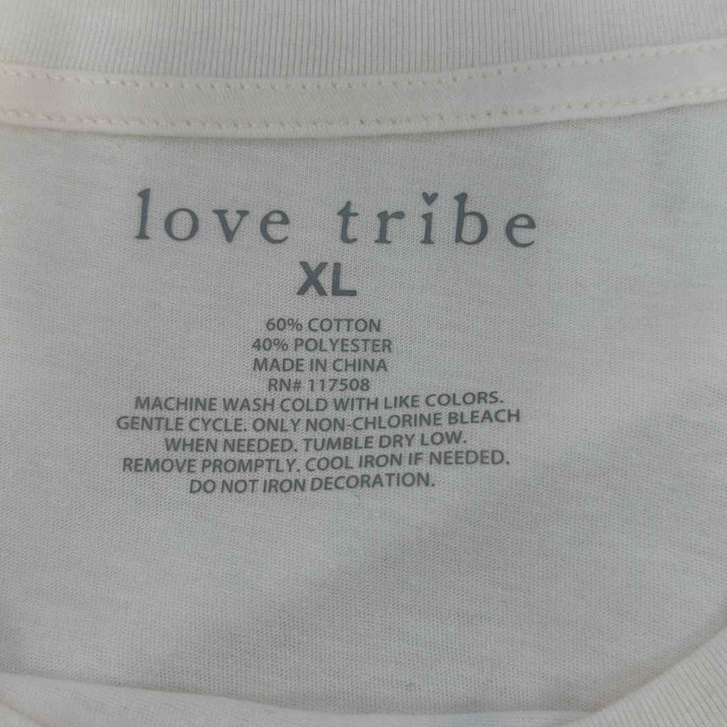 Love Tribe Size XL Hamptons Graphic Print T-Shirt - Egret