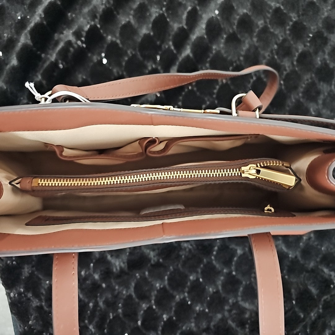 Sam Edelman Loraine Leather Box Tote Brandy NO SIZE