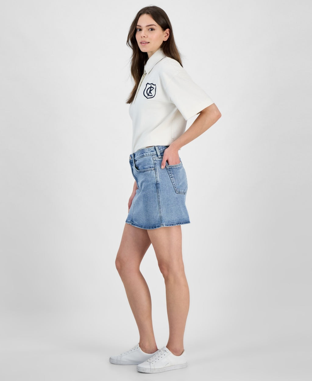 Calvin Klein Jeans Women's Denim Mini Skirt - Blue Stone