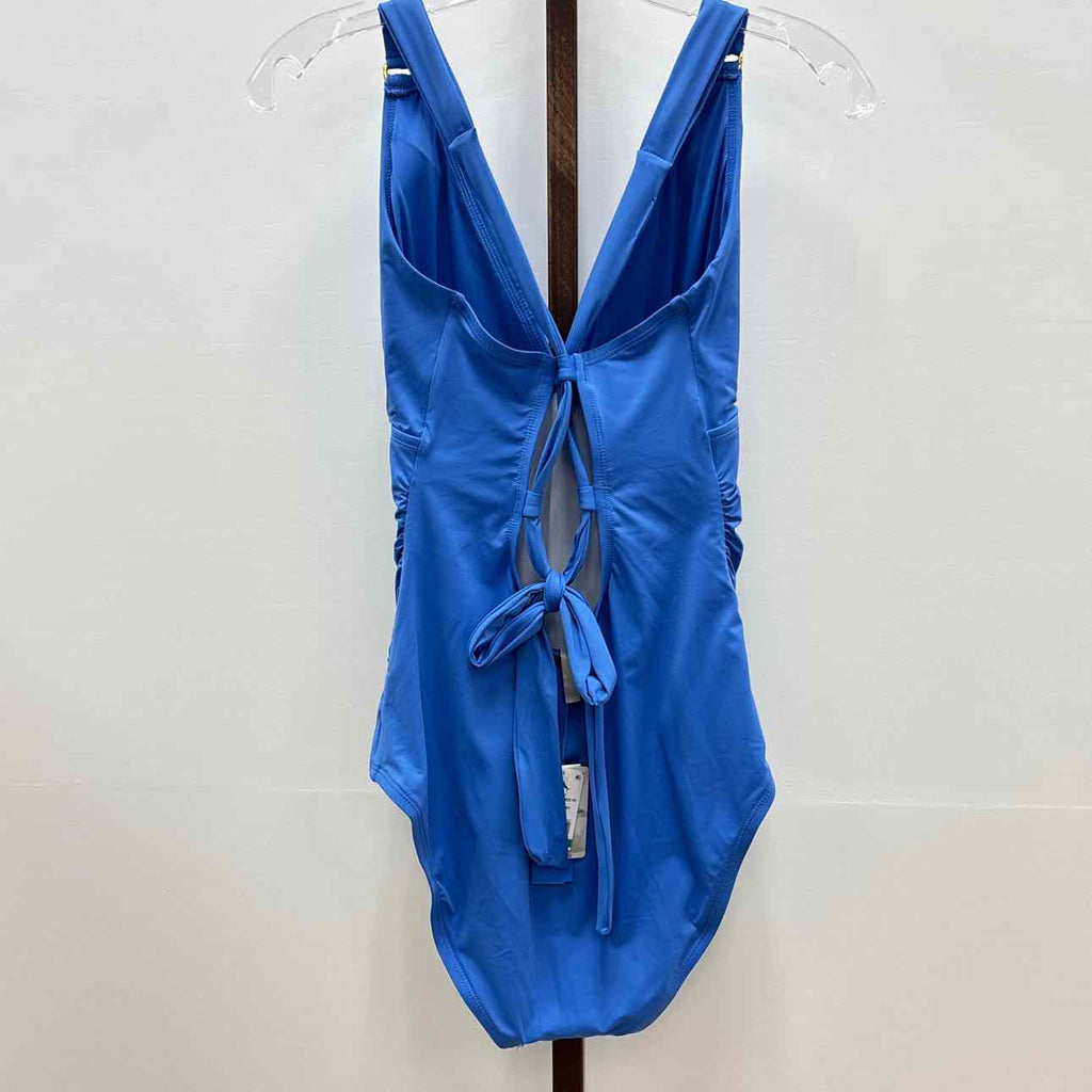 Tommy Bahama Women's Pearl V-Neck Solid One-Piece Swimsuit - Paradiso Blue