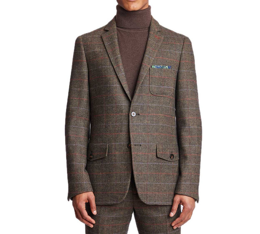 Paisley & Gray Mens Slim Fit Tweed Sport Coat Blazer 44 R Hunter Green