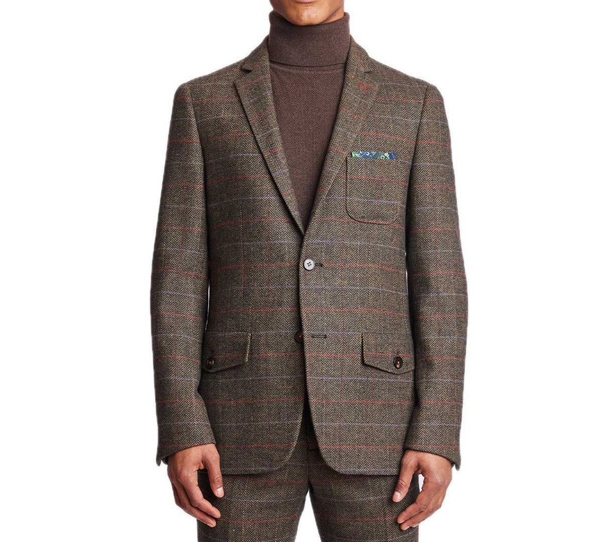 Paisley & Gray Mens Slim Fit Tweed Sport Coat Blazer 44 R Hunter Green