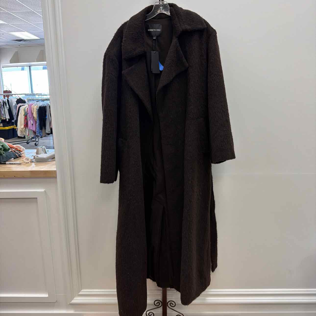 Kenneth Cole Size L Brown New Trenchcoat