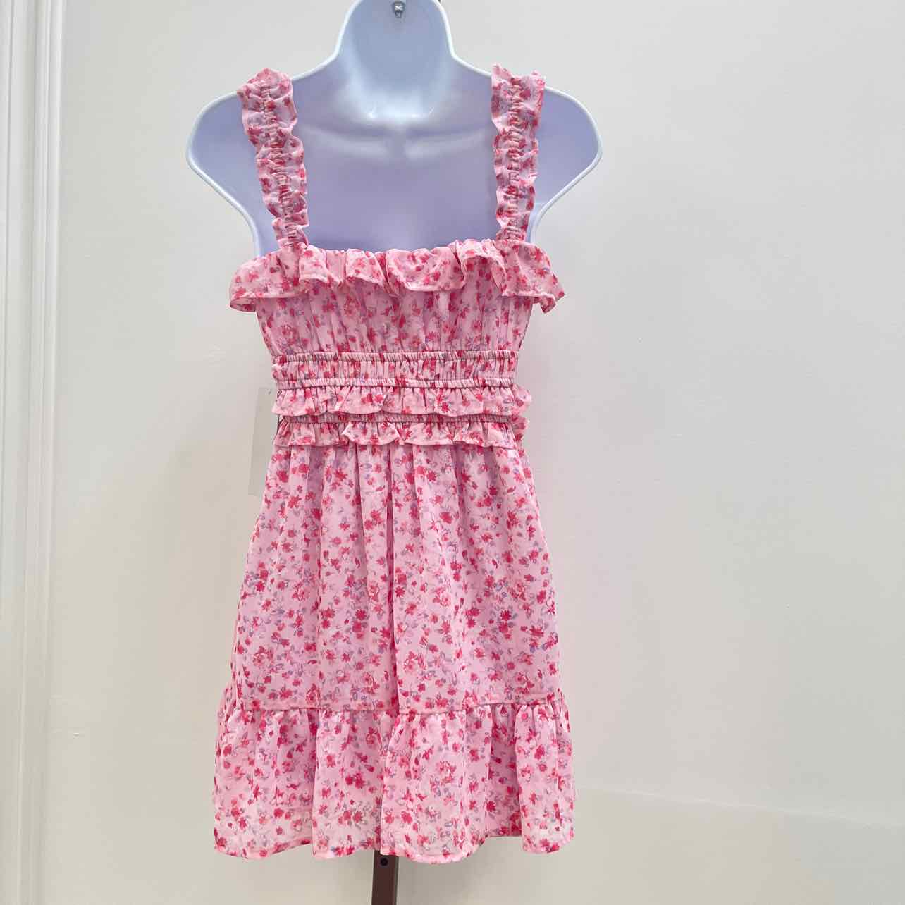 kingston grey Size XS Square-Neck Ruffle-Strap Mini Dress - Tender Touch Ditsy