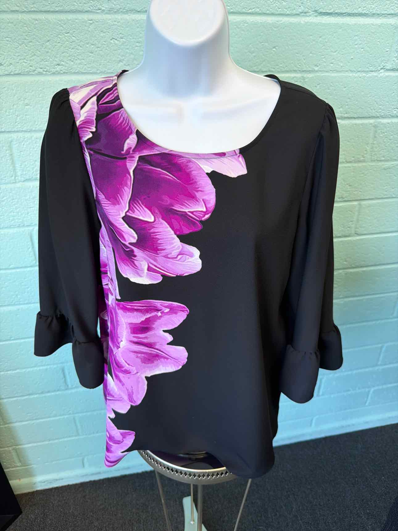 Alfani Size PM Black & Violet Blouse