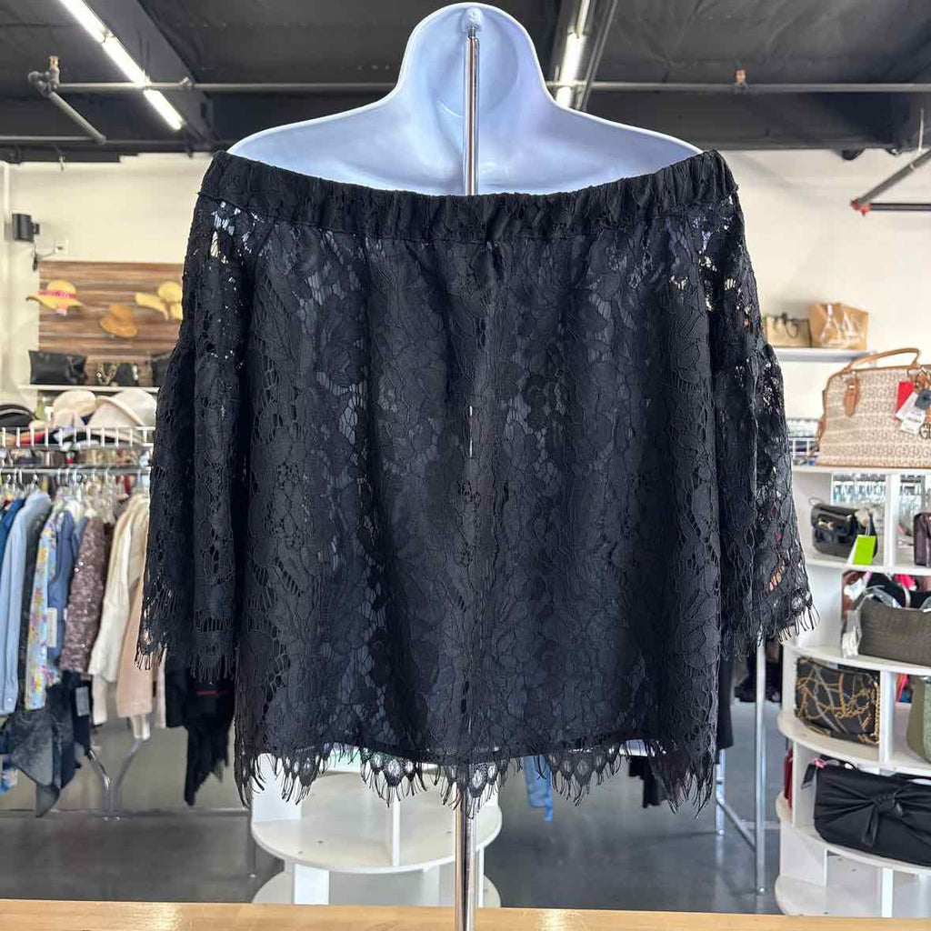 Jessica Simpson Size S Black Lace Preloved Blouse SS