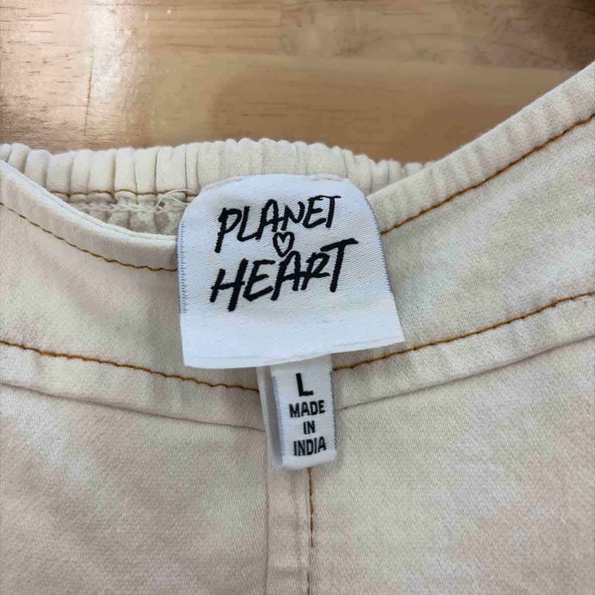 Planet Heart Size L  Juniors' Denim Puff-Sleeve Mini Dress - Off White Wash