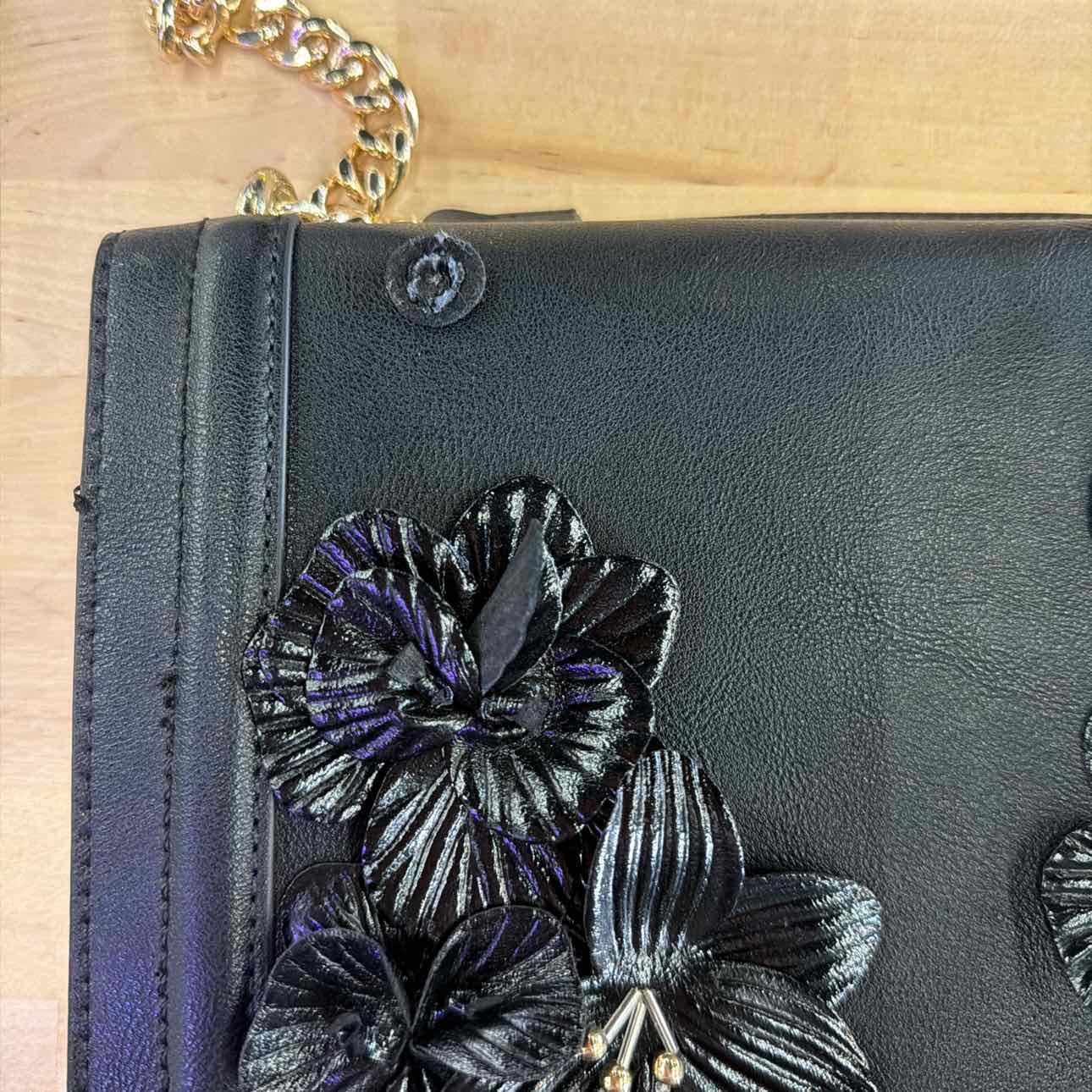 INC Black flower Handbag