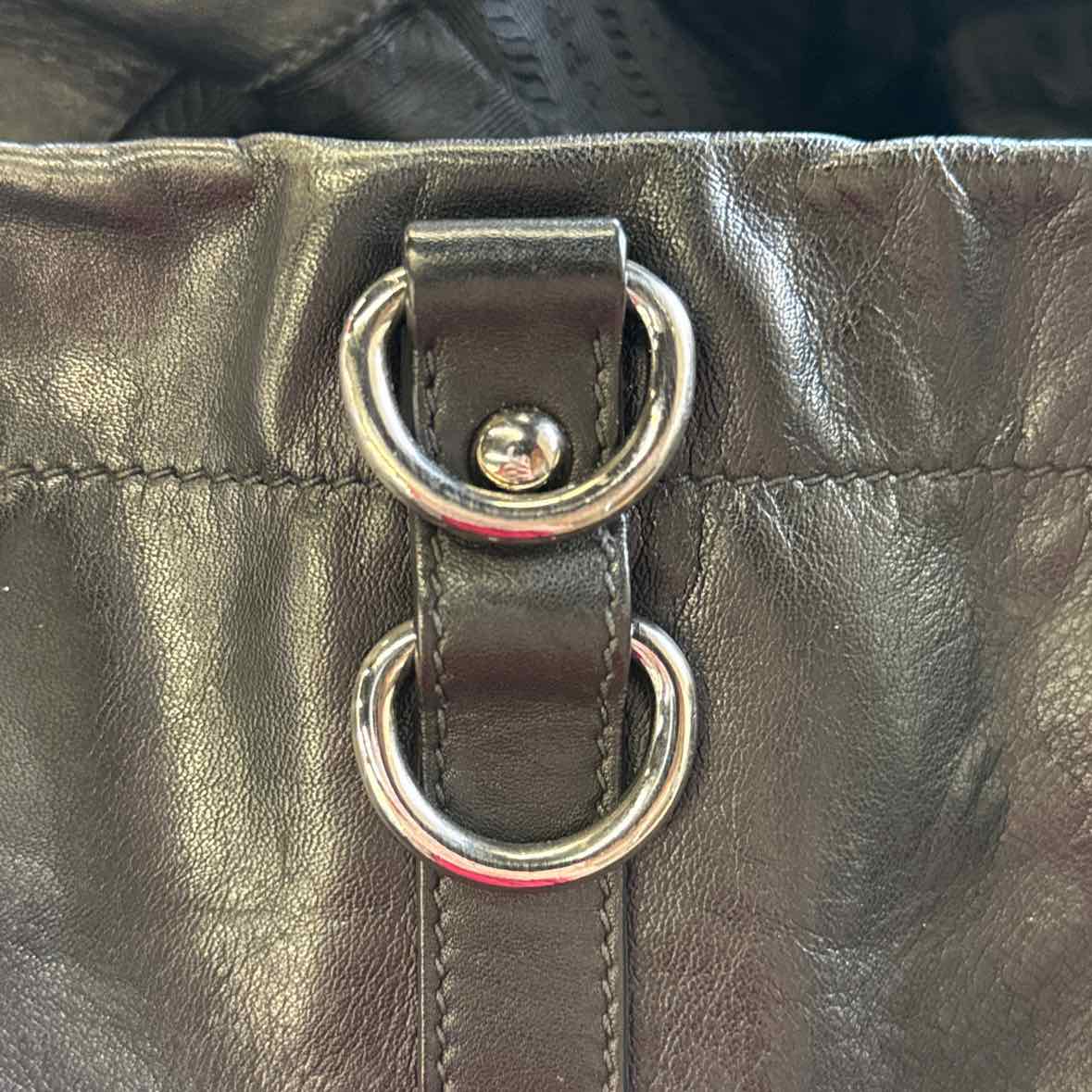 Prada Medium Nero 2 Way Black Leather Tote Handbag